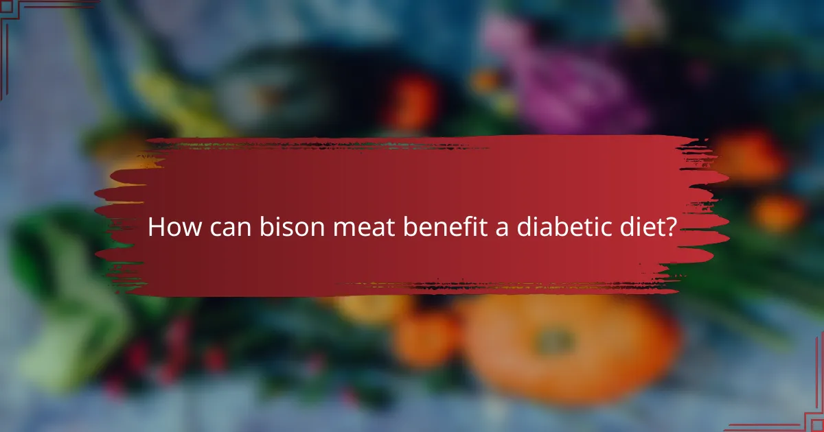 How can bison meat benefit a diabetic diet?