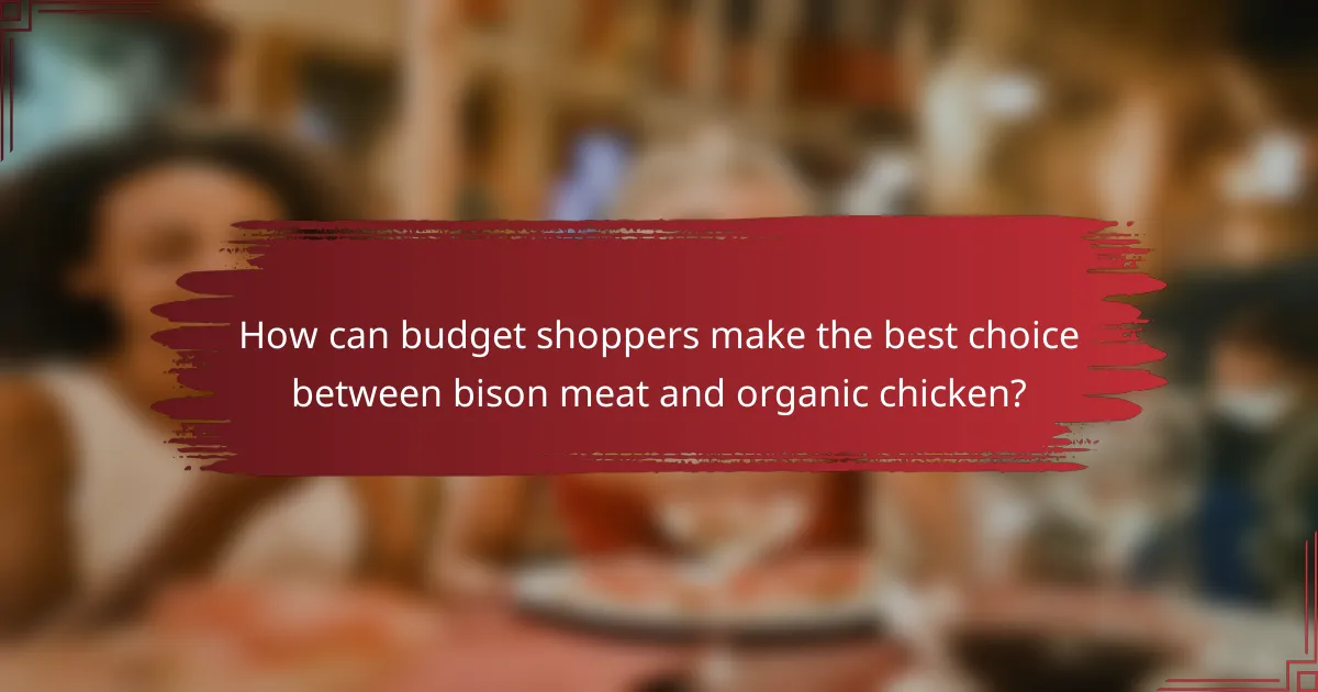 How can budget shoppers make the best choice between bison meat and organic chicken?