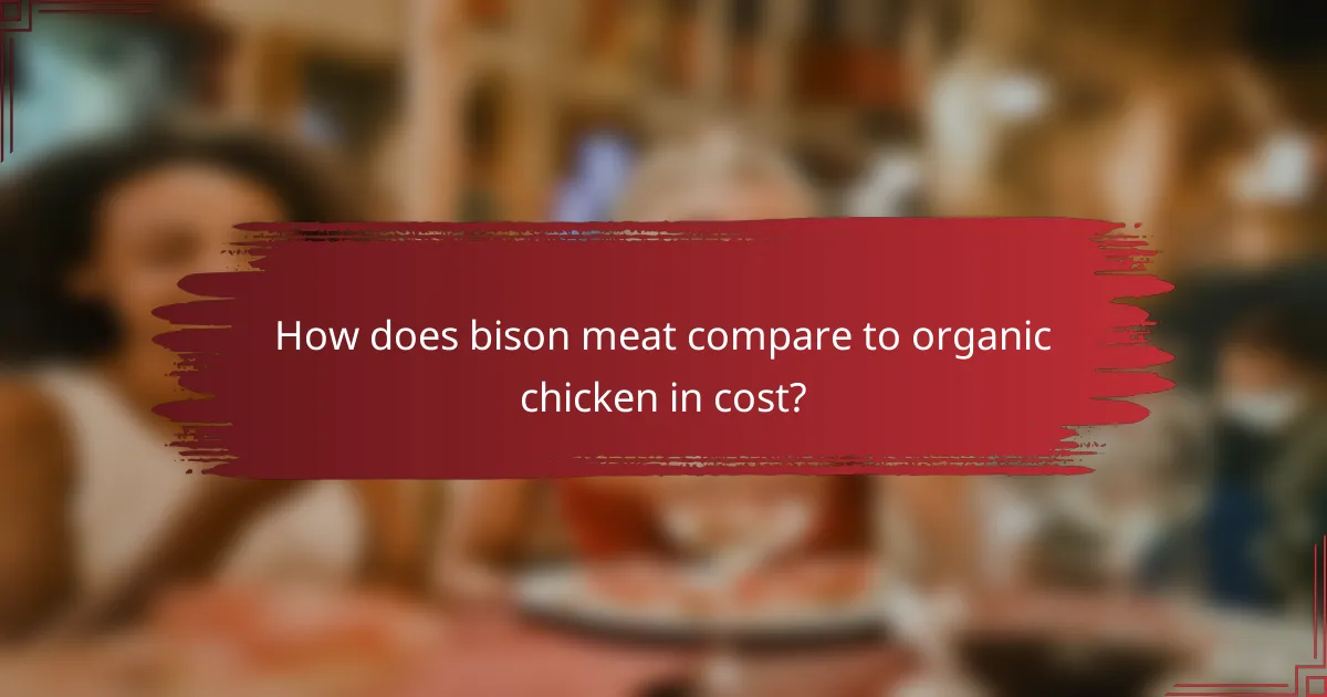 How does bison meat compare to organic chicken in cost?