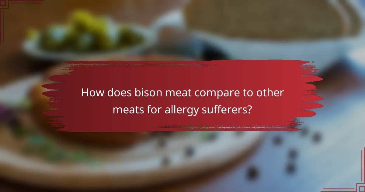 How does bison meat compare to other meats for allergy sufferers?