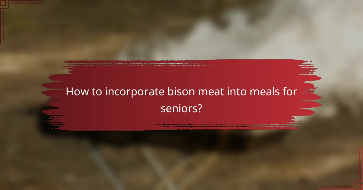How to incorporate bison meat into meals for seniors?