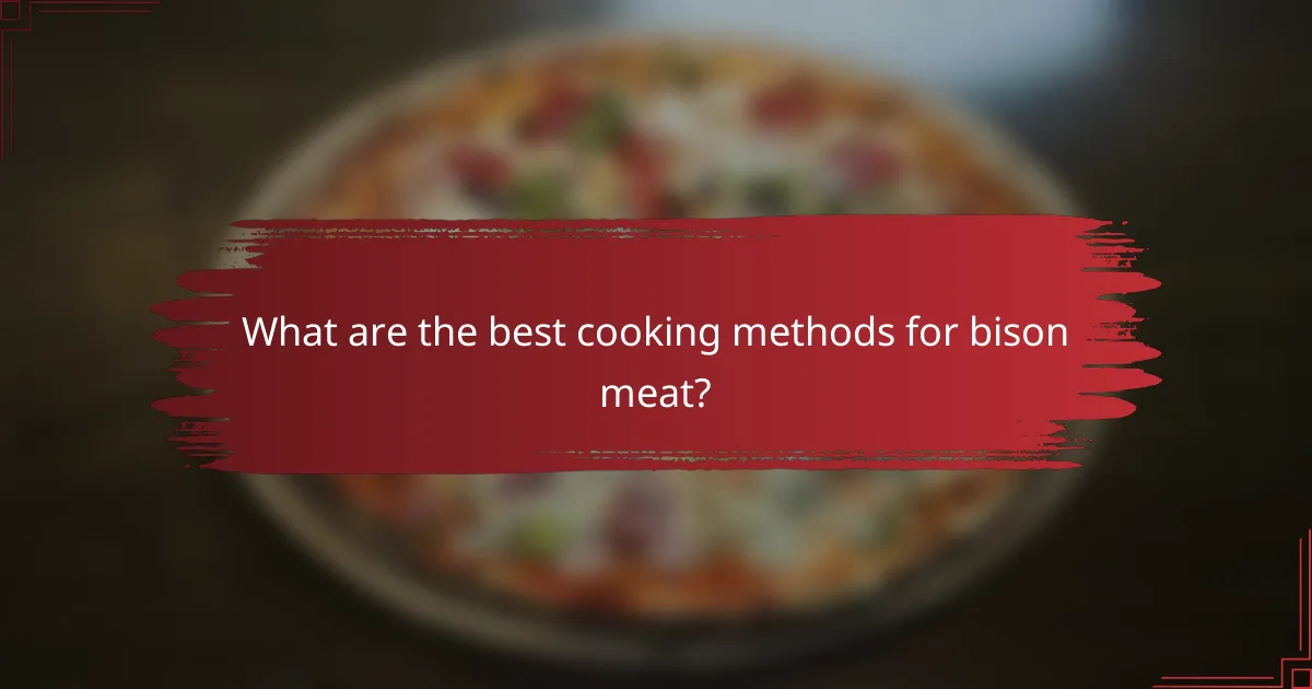 What are the best cooking methods for bison meat?