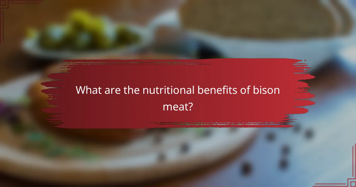 What are the nutritional benefits of bison meat?