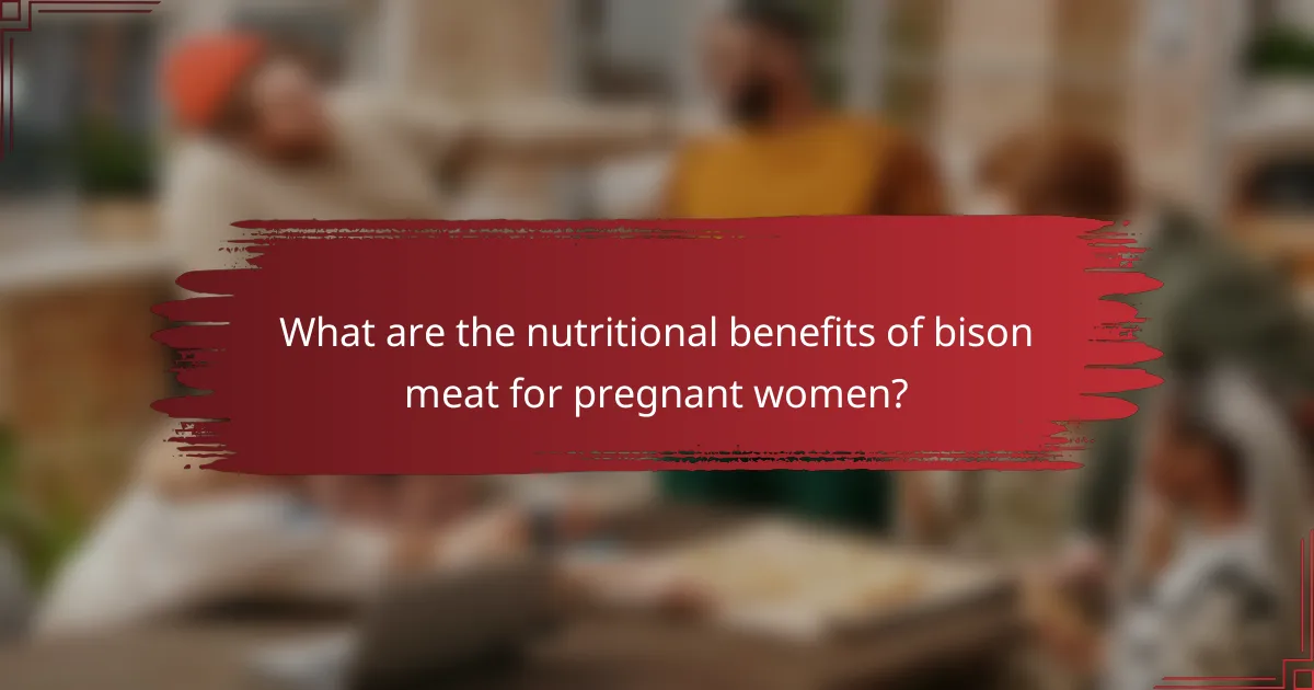 What are the nutritional benefits of bison meat for pregnant women?