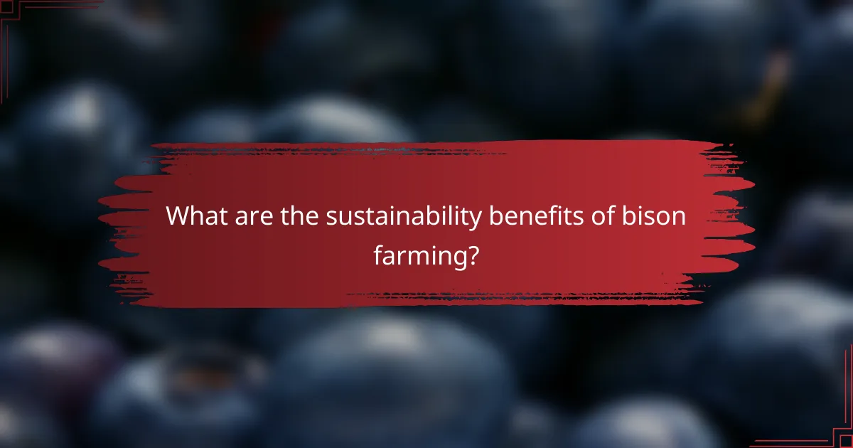 What are the sustainability benefits of bison farming?