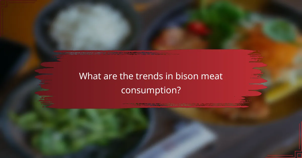 What are the trends in bison meat consumption?