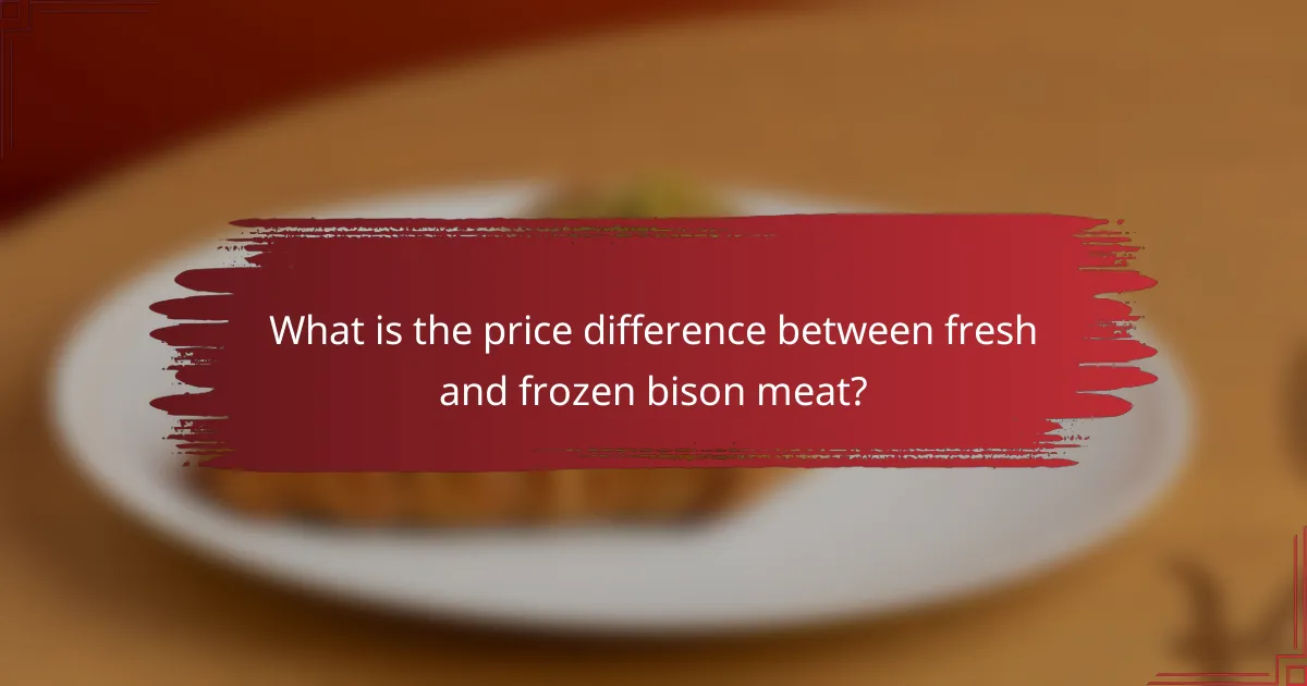 What is the price difference between fresh and frozen bison meat?